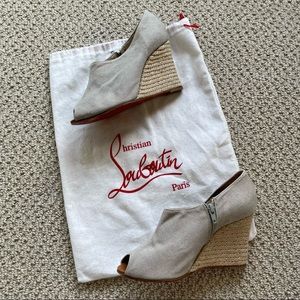 Christian Louboutin linen peep toe espadrilles